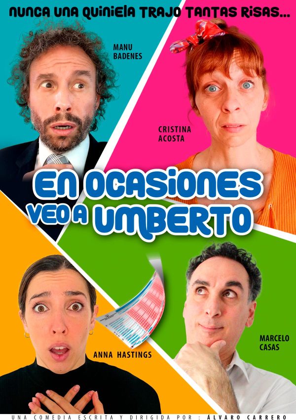 Cartel En Ocasiones Veo a Umberto Teatro Muñoz Seca Madrid